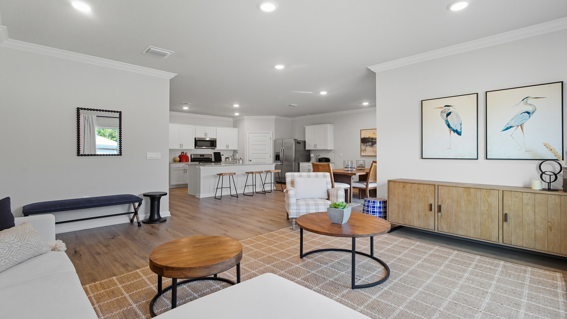 The one-level Beau plan is a spacious, 4-bedroom, 2 bath design in 1,799 square feet