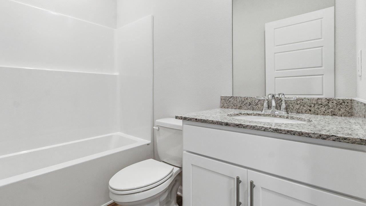 The Carol is a two-story home with 5 bedrooms, 3 bathrooms