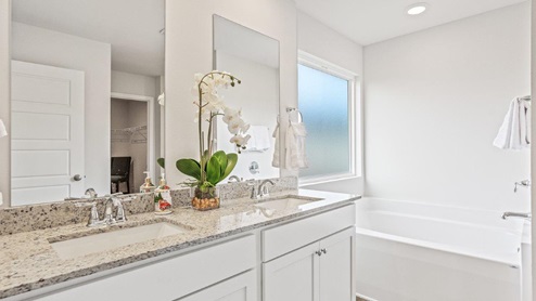 As you enter the Cali, the foyer leads to the beautiful open kitchen featuring a spacious walk-in pantry and large island that overlooks the dining and living room combination, creating the perfect space for entertaining.