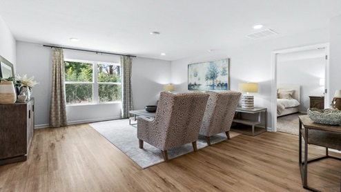 Living room open to kitchen