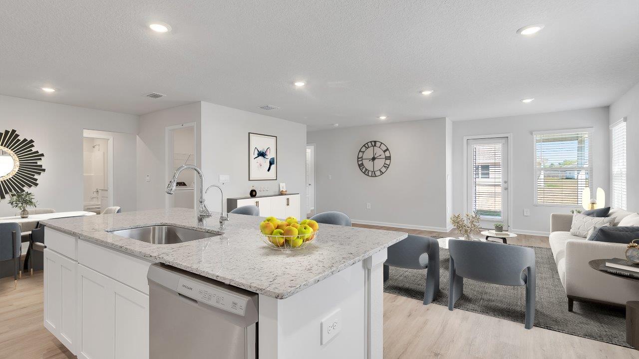 The spacious Lakeside plan offers 5 bedrooms and 3 bathrooms in 2,043 square feet