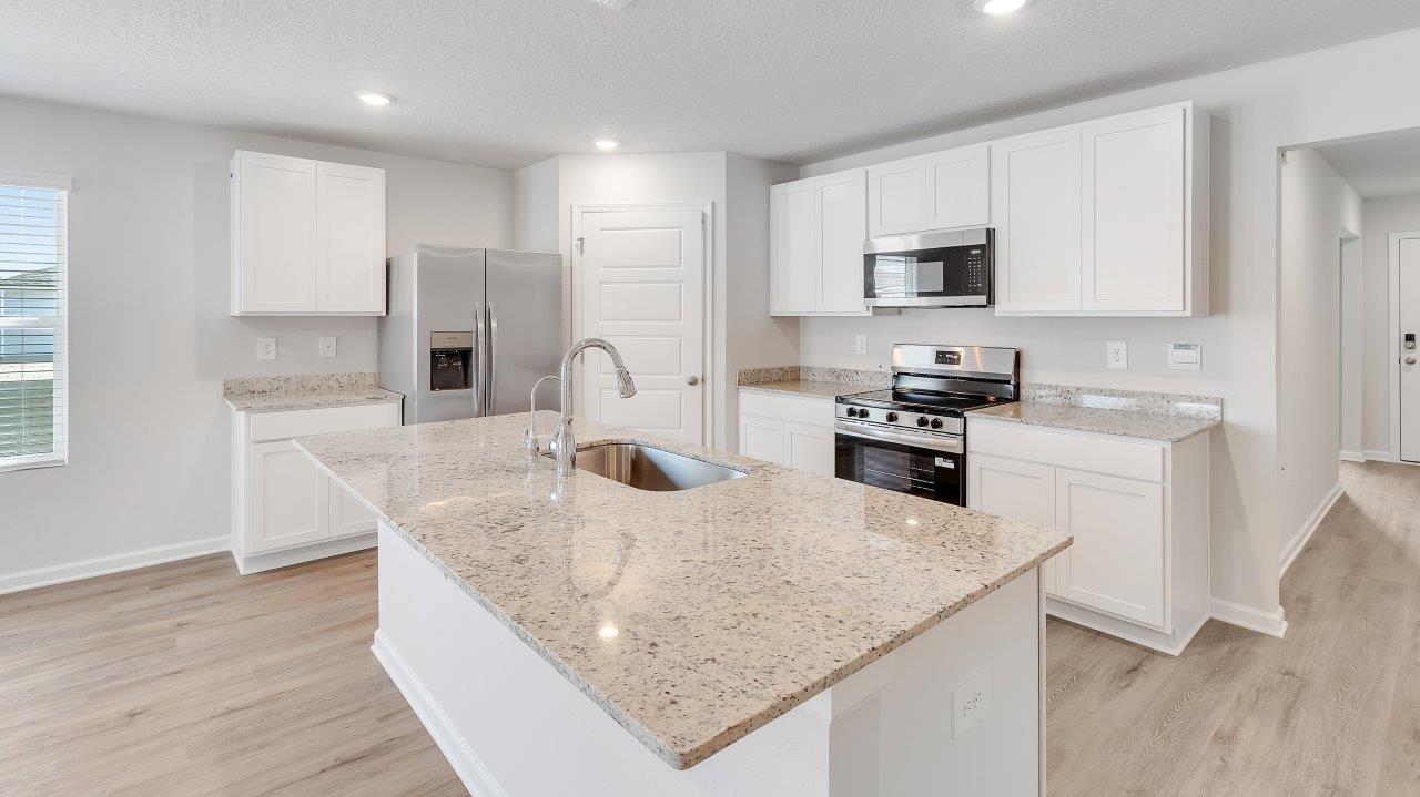 The spacious Lakeside plan offers 5 bedrooms and 3 bathrooms in 2,043 square feet