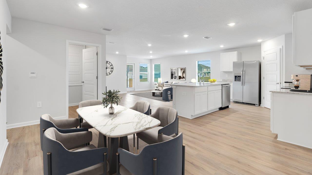 Dining area virtually staged