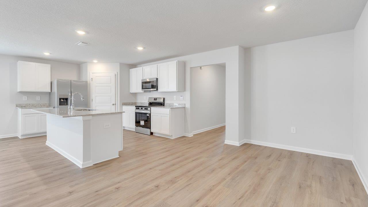 Dining open to kitchen