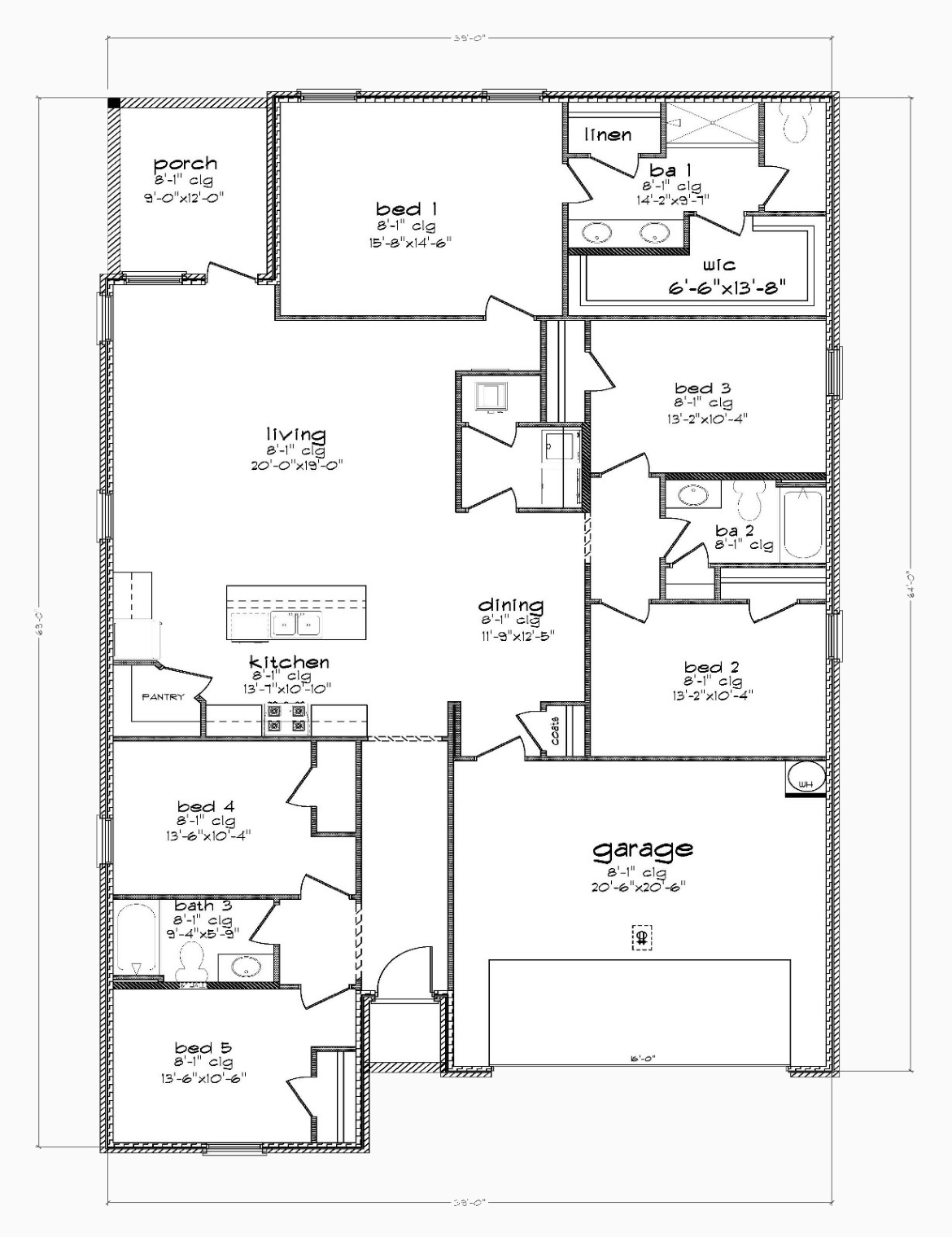 The spacious Lakeside offers 5 bedrooms and 3 bathrooms in 2,012 square feet – all on one level. It also features a two-car garage. The chef-inspired kitchen has an oversized breakfast island and a pantry, then opens onto a spacious great room. The expansive primary bedroom features a luxurious bathroom with a walk-in shower, double vanities, and an oversized walk-in closet. The additional bedrooms all offer generous closets. A laundry room and linen closet completes the plan. Quality materials and workmanship throughout, with superior attention to detail, plus a one-year builders' warranty. Your new home also includes our smart home technology package!