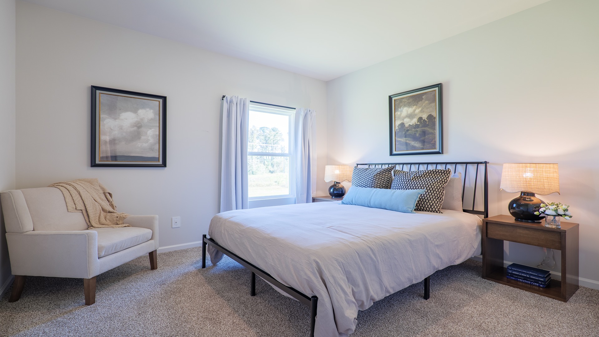 The Carol is a two-story home with 5 bedrooms, 3 bathrooms, and a two-car garage.