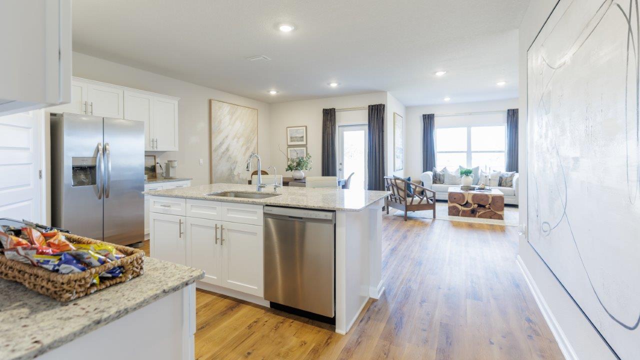 The one-level Beau plan is a spacious, 4-bedroom, 2 bath design in 1,799 square fee