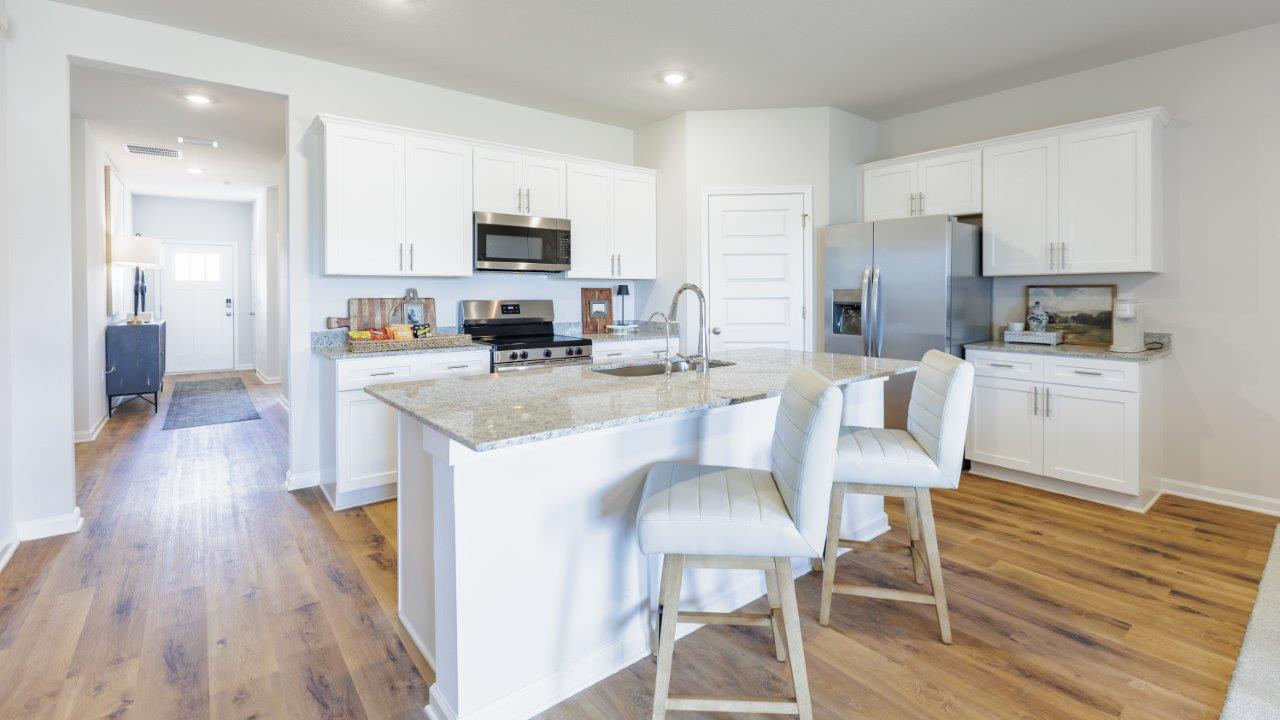 The one-level Beau plan is a spacious, 4-bedroom, 2 bath design in 1,799 square fee