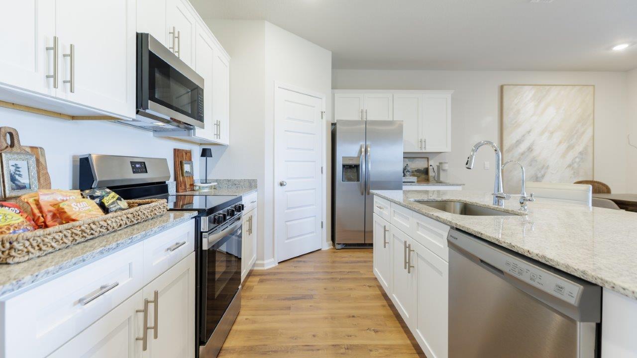 The one-level Beau plan is a spacious, 4-bedroom, 2 bath design in 1,799 square fee