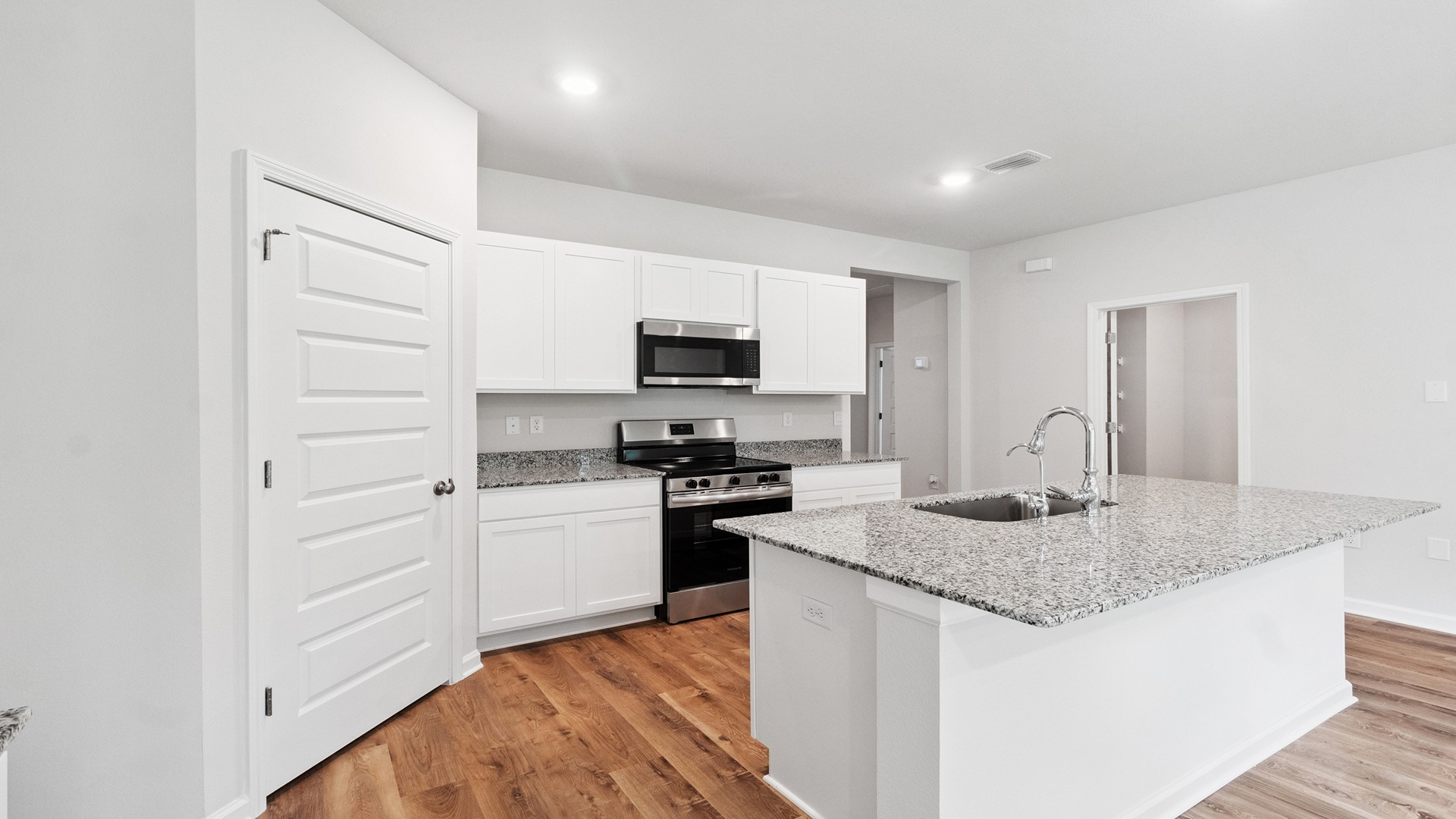 The Walker plan is a single-story, 3 bed, 2 bath layout
