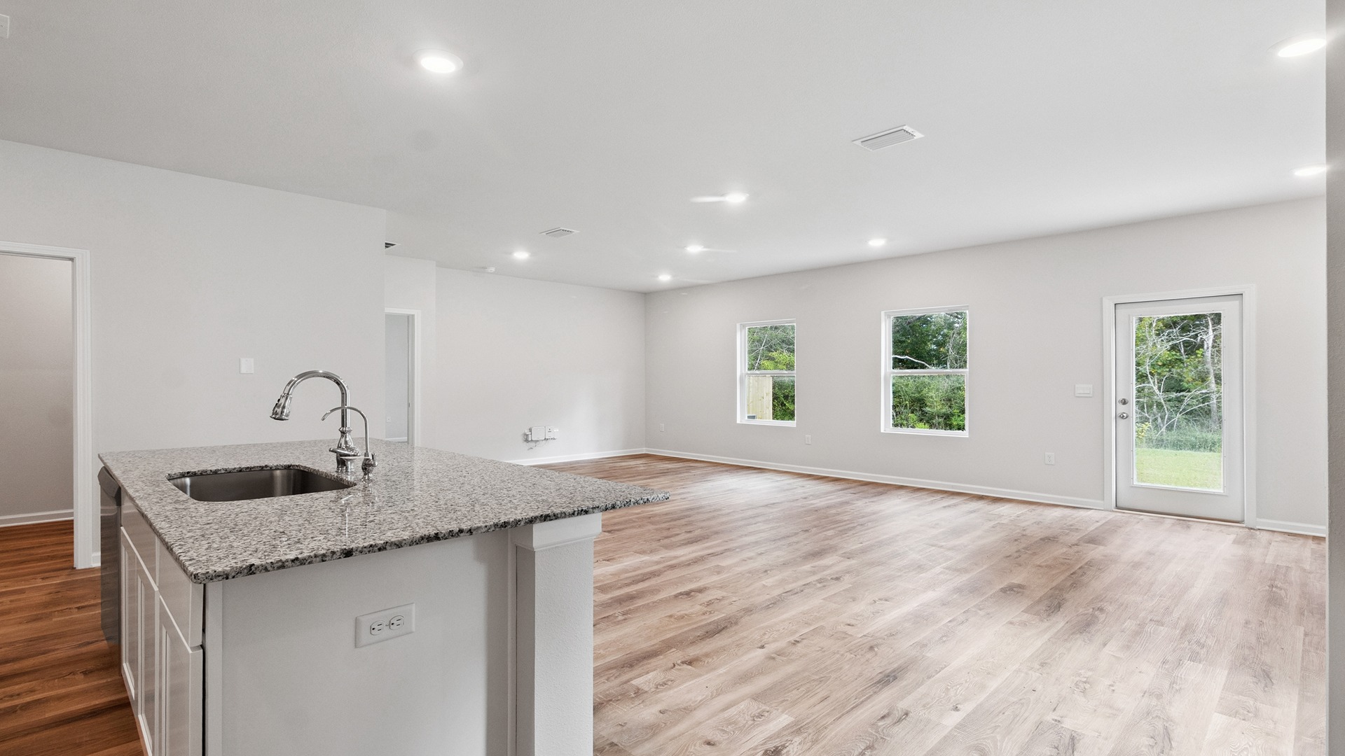 The Walker plan is a single-story, 3 bed, 2 bath layout