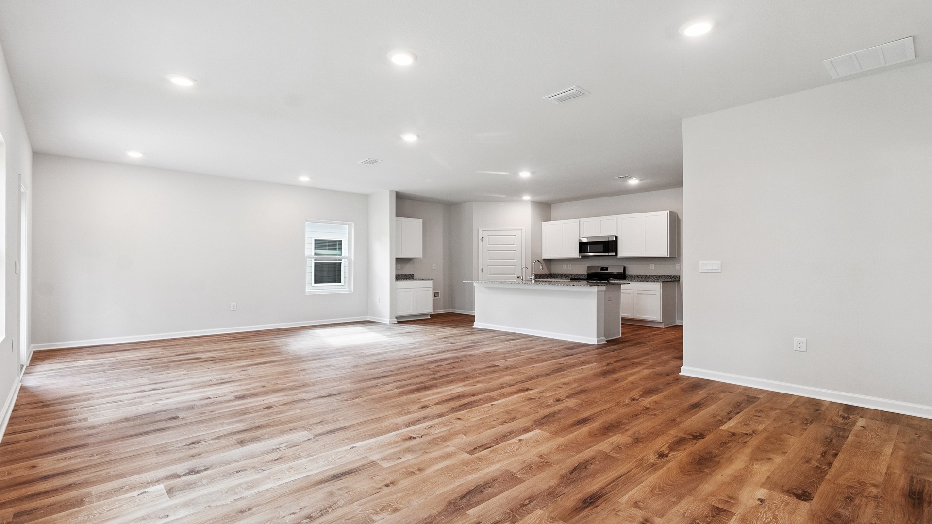 The Walker plan is a single-story, 3 bed, 2 bath layout