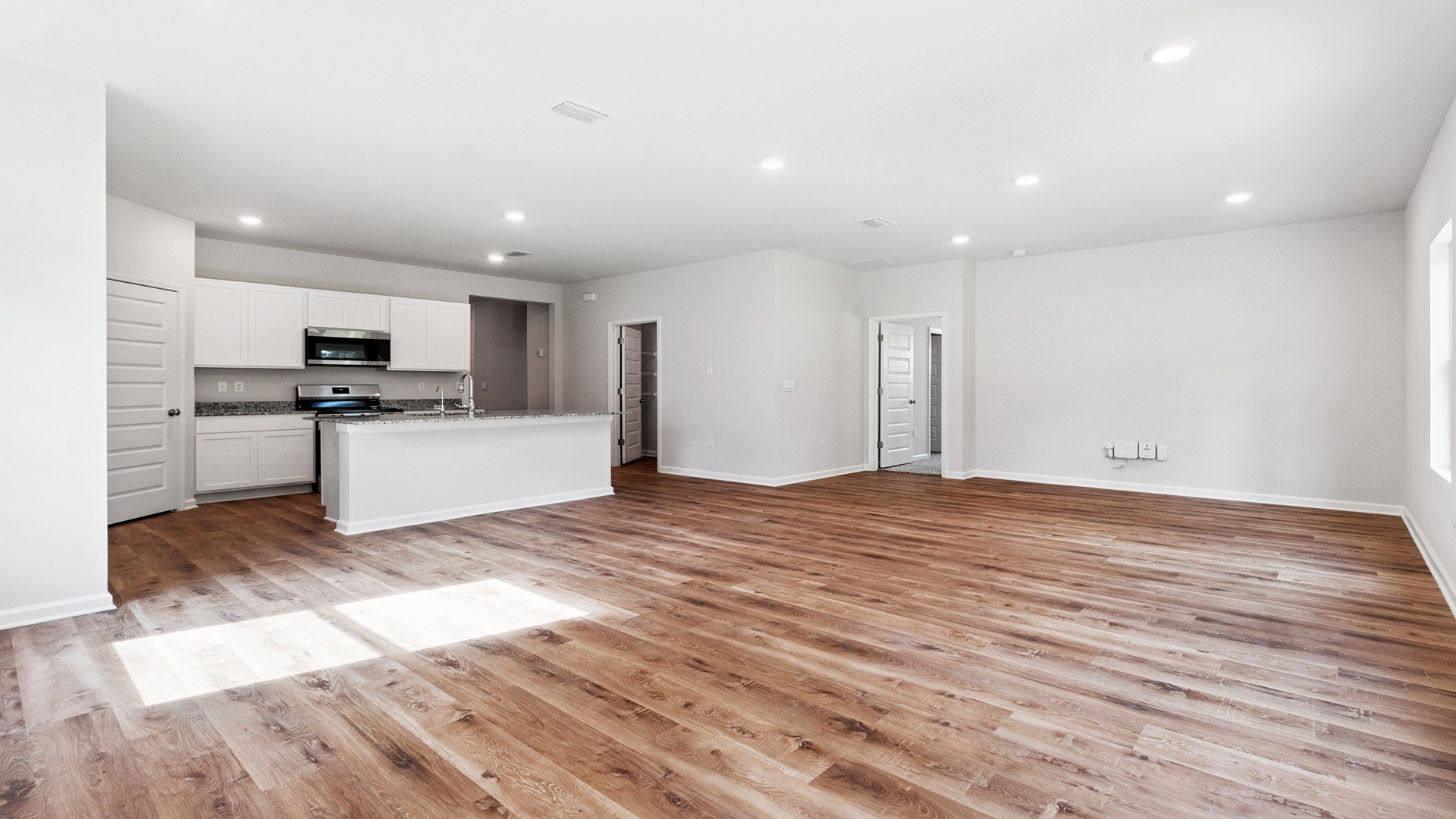 The Walker plan is a single-story, 3 bed, 2 bath layout