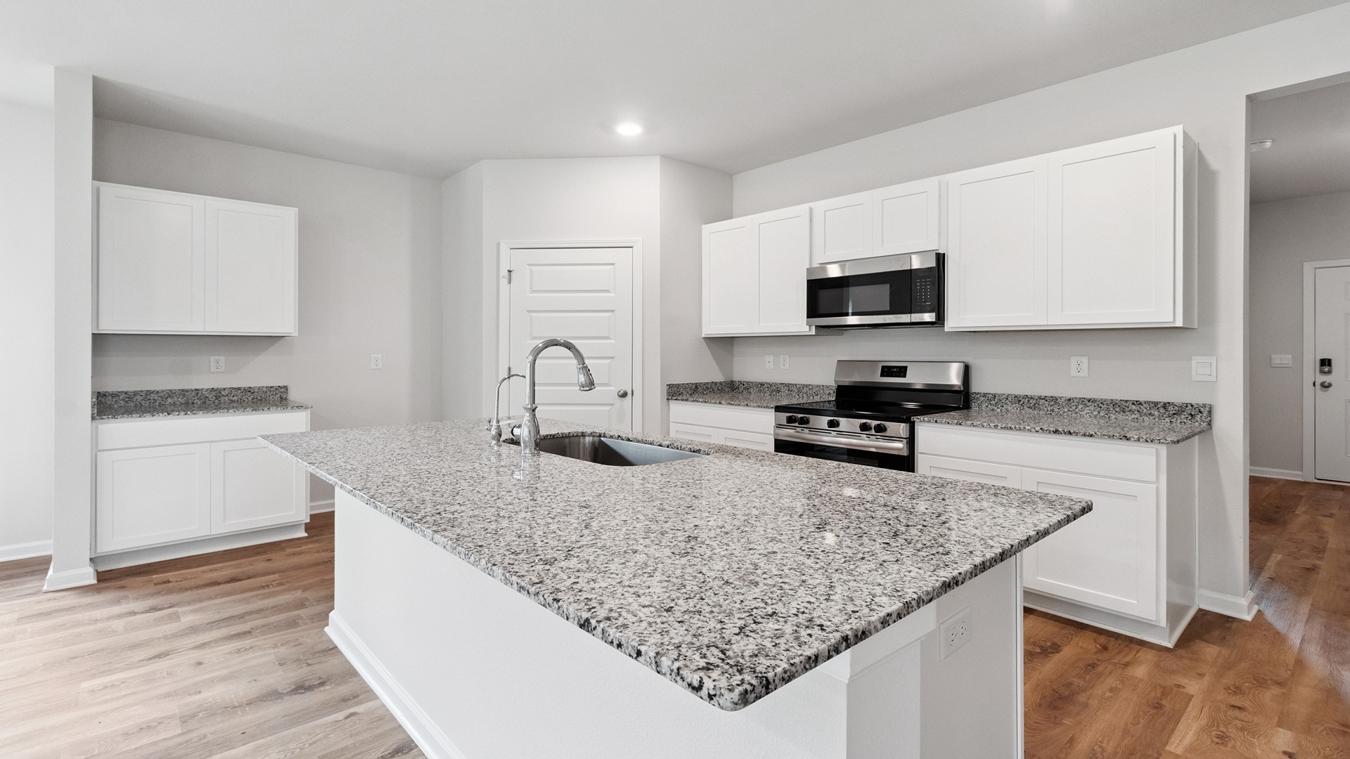 The Walker plan is a single-story, 3 bed, 2 bath layout