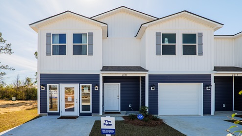 Exterior shot of the first two townhomes in Bemiss Springs