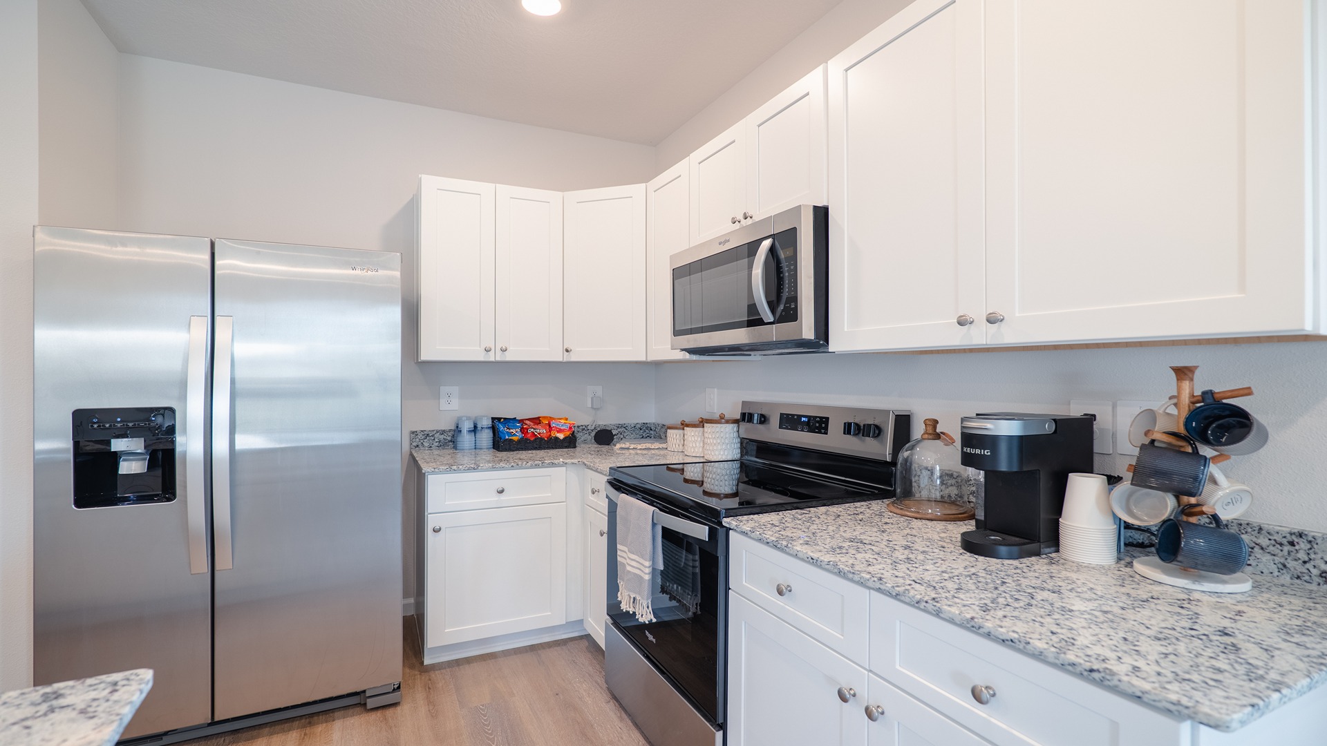 a 3-bedroom, 2 ½-bathroom end-unit townhome with an attached garage