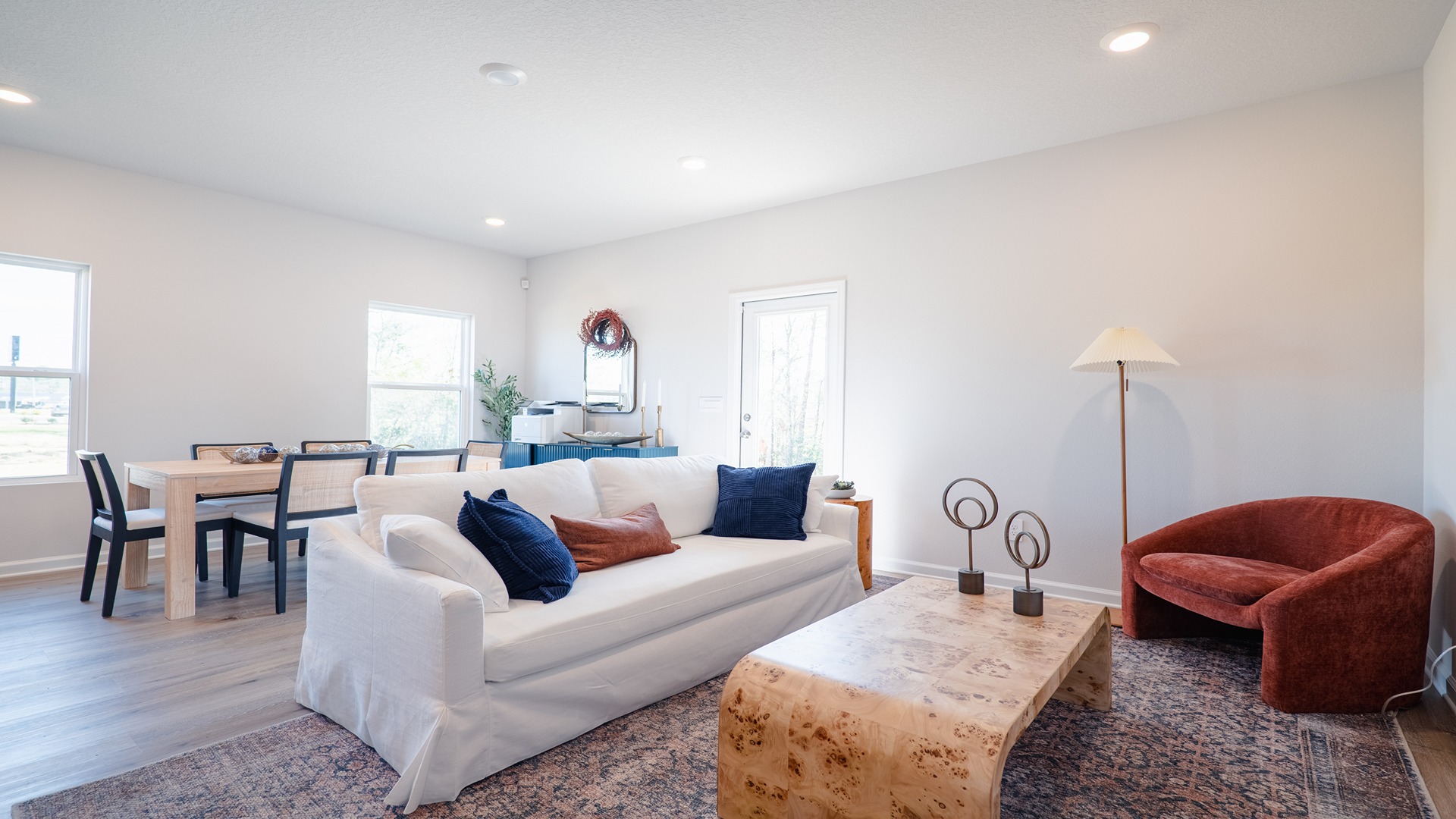 a 3-bedroom, 2 ½-bathroom end-unit townhome with an attached garage