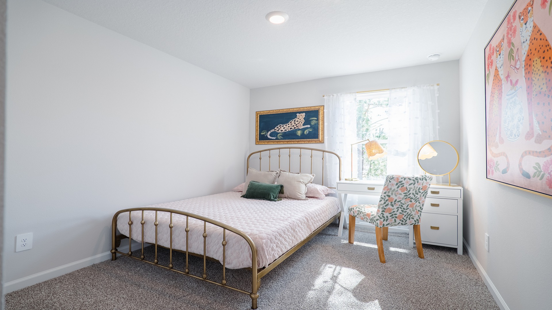 a 3-bedroom, 2 ½-bathroom end-unit townhome with an attached garage