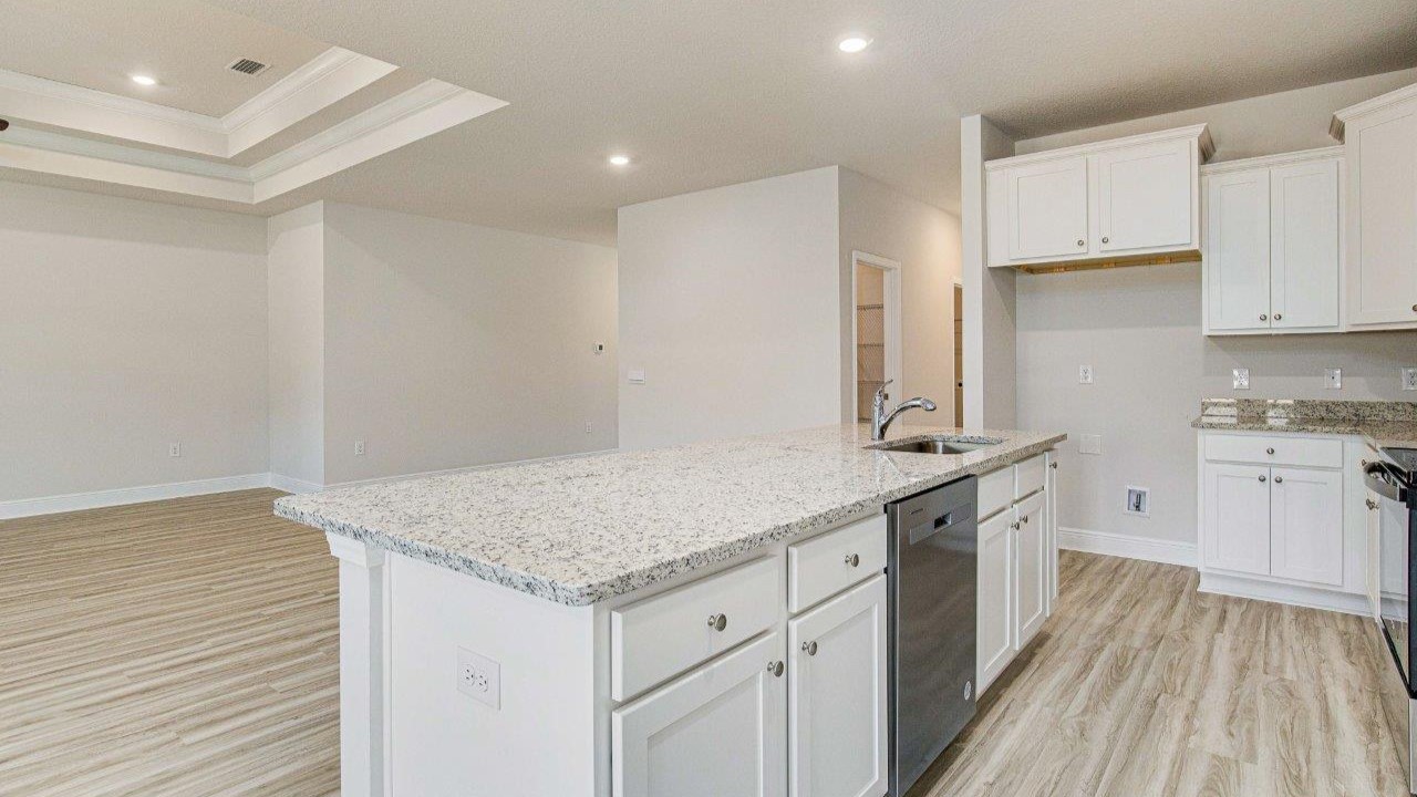 Kitchen open to living room