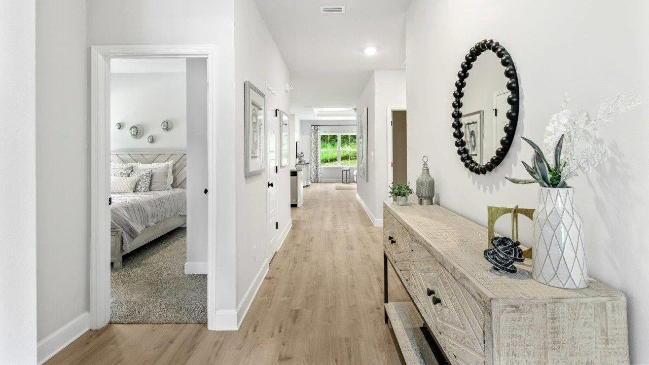 This one-level plan provides a spacious, 4-bedroom, 2 bath design in 1,799 square feet