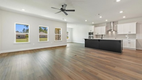 open living space with overlooking kitchen