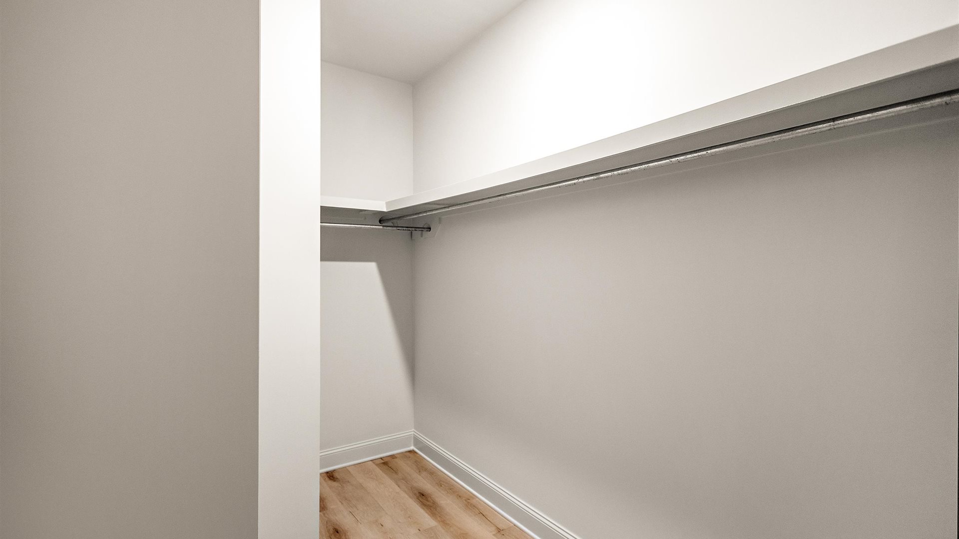 Interior view of your walk-in closet, connected to the primary bedroom with spa-inspired ensuite and plentiful storage