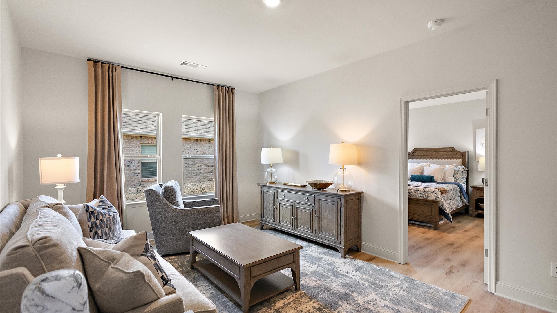 Bedroom 2, flex-office, study, entertainment, game, craft, kids room options in D.R. Horton's new construction home