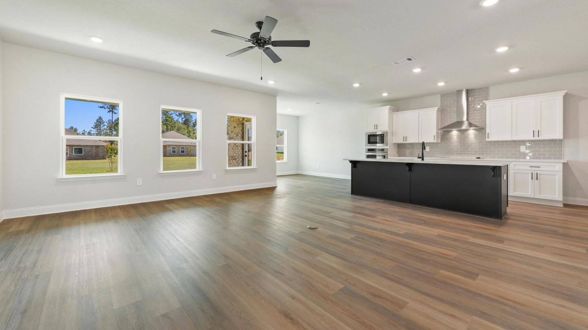 open living space with overlooking kitchen