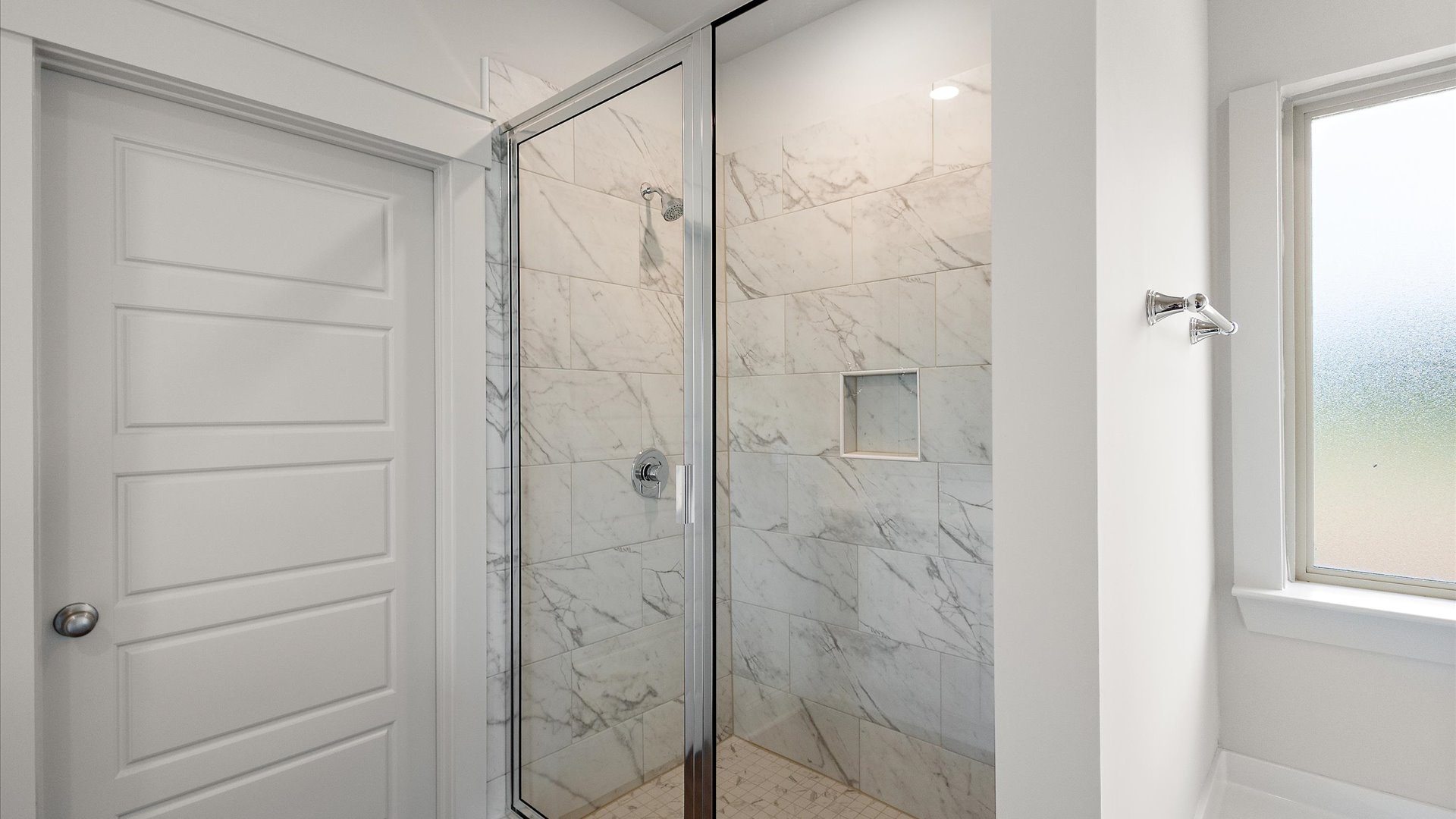 interior bathroom with walk in shower