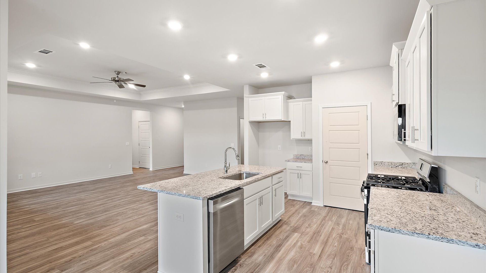 Kitchen overlooking the living space