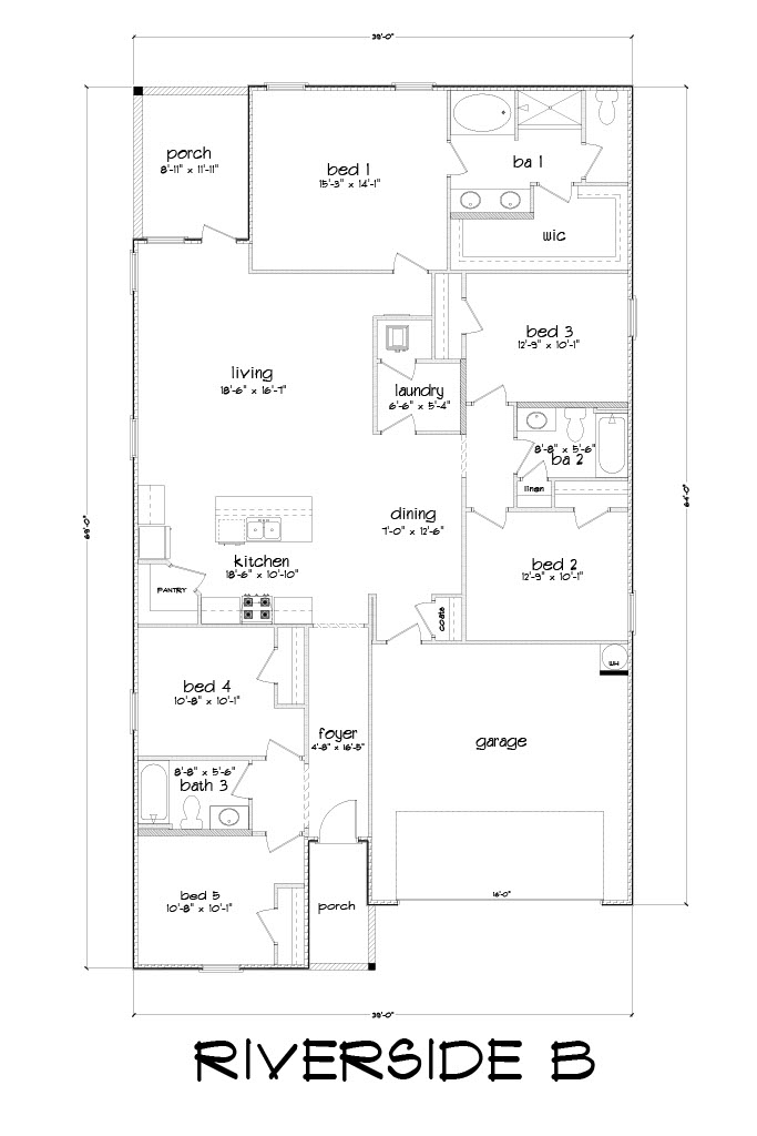 Riverside floorplan in the The Hollows community.