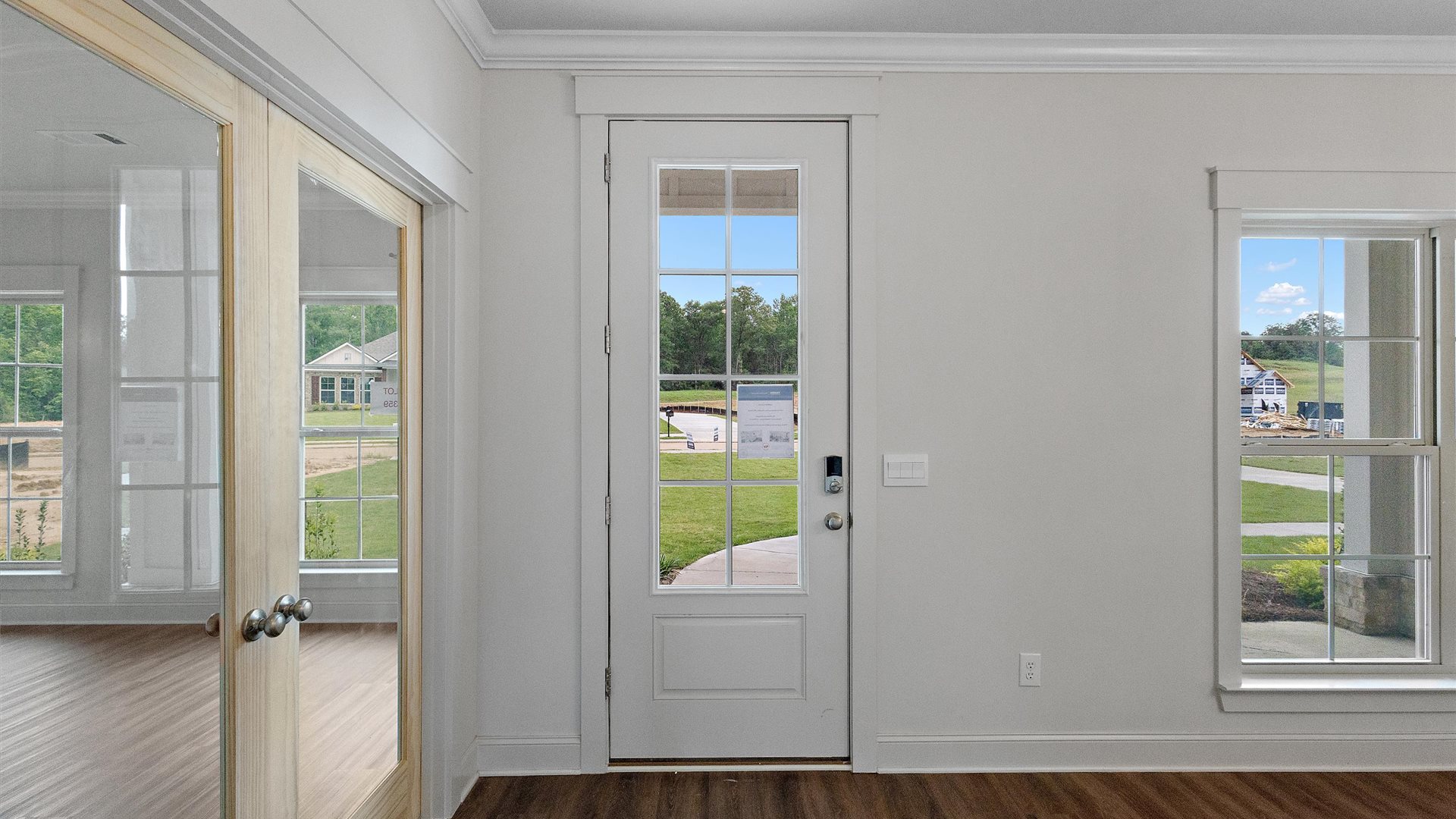 inside the home looking at the front door
