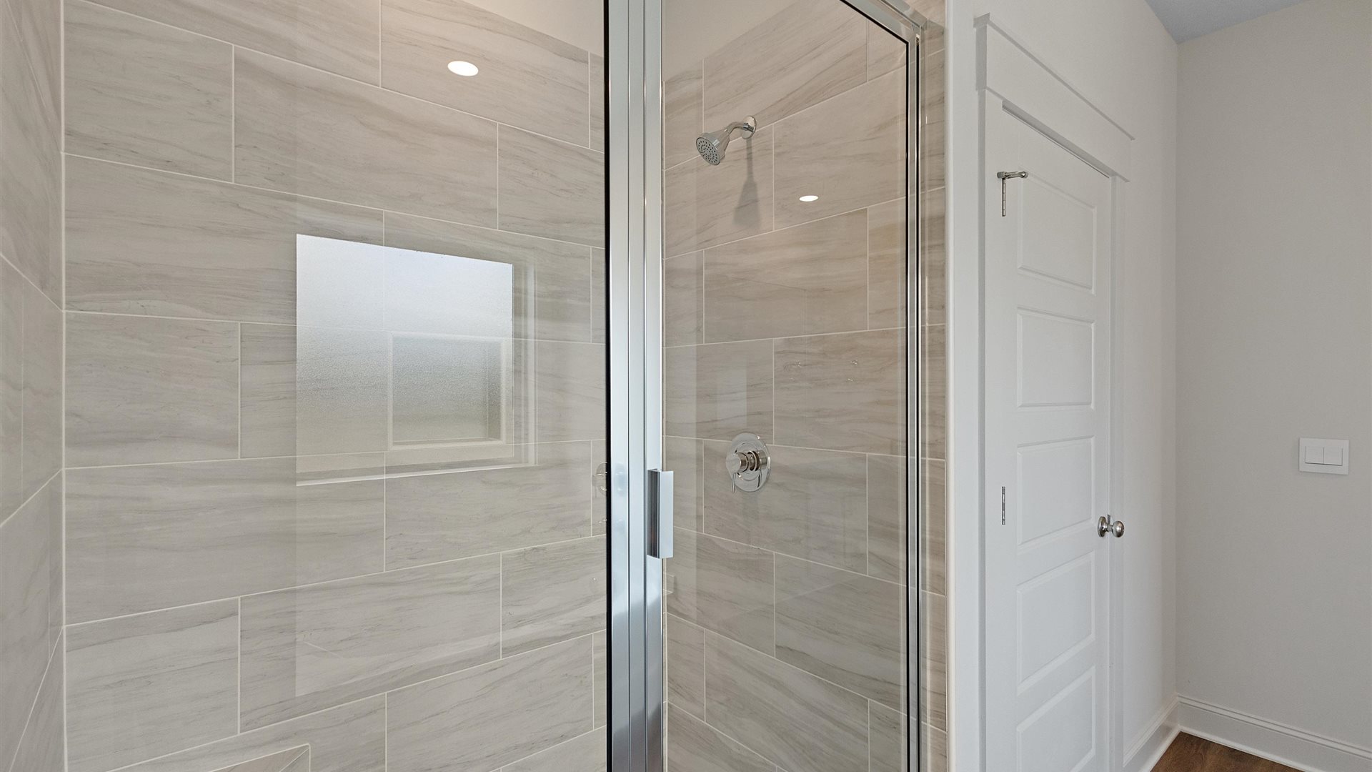 spacious walk in shower