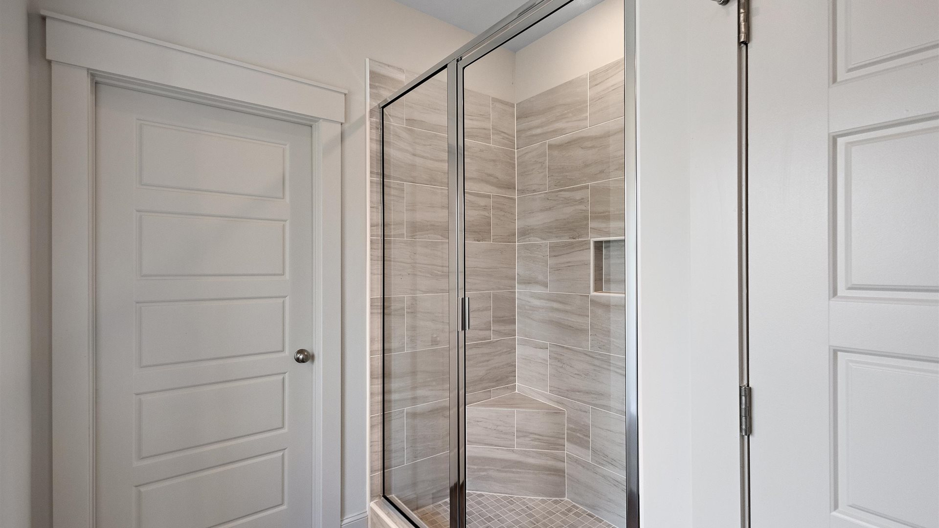 spacious walk in shower