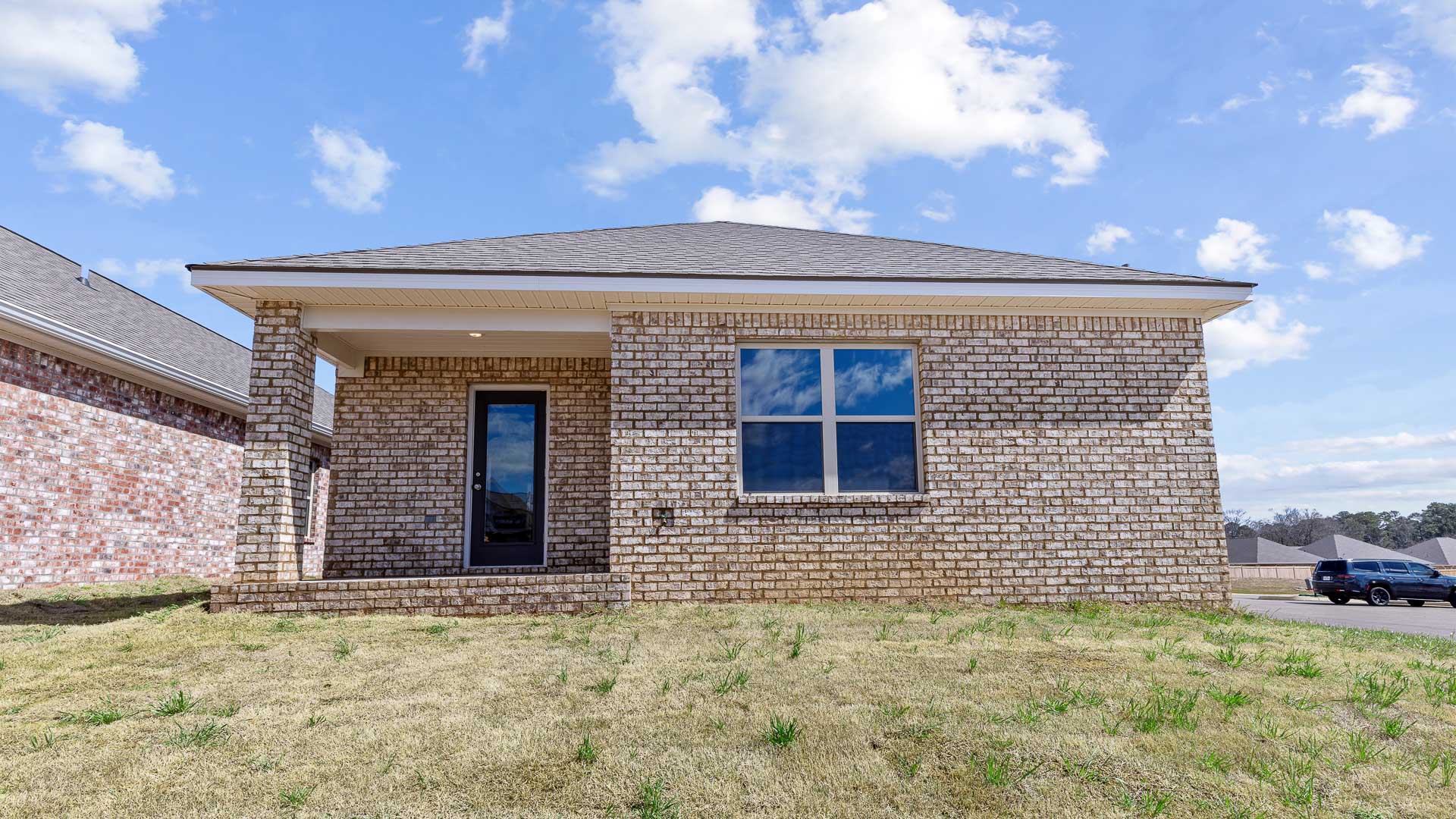back patio opens up to greenspace