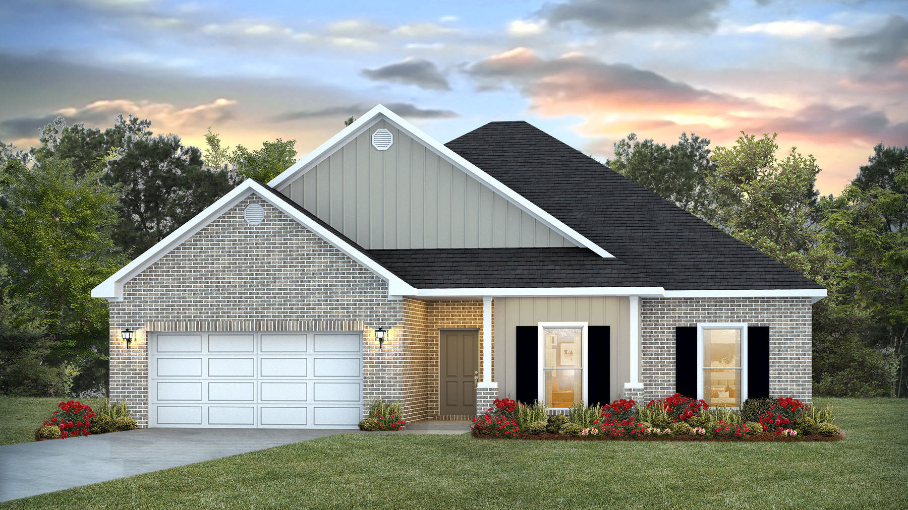 Holly Elevation D11 Single Story Front Entry Garage