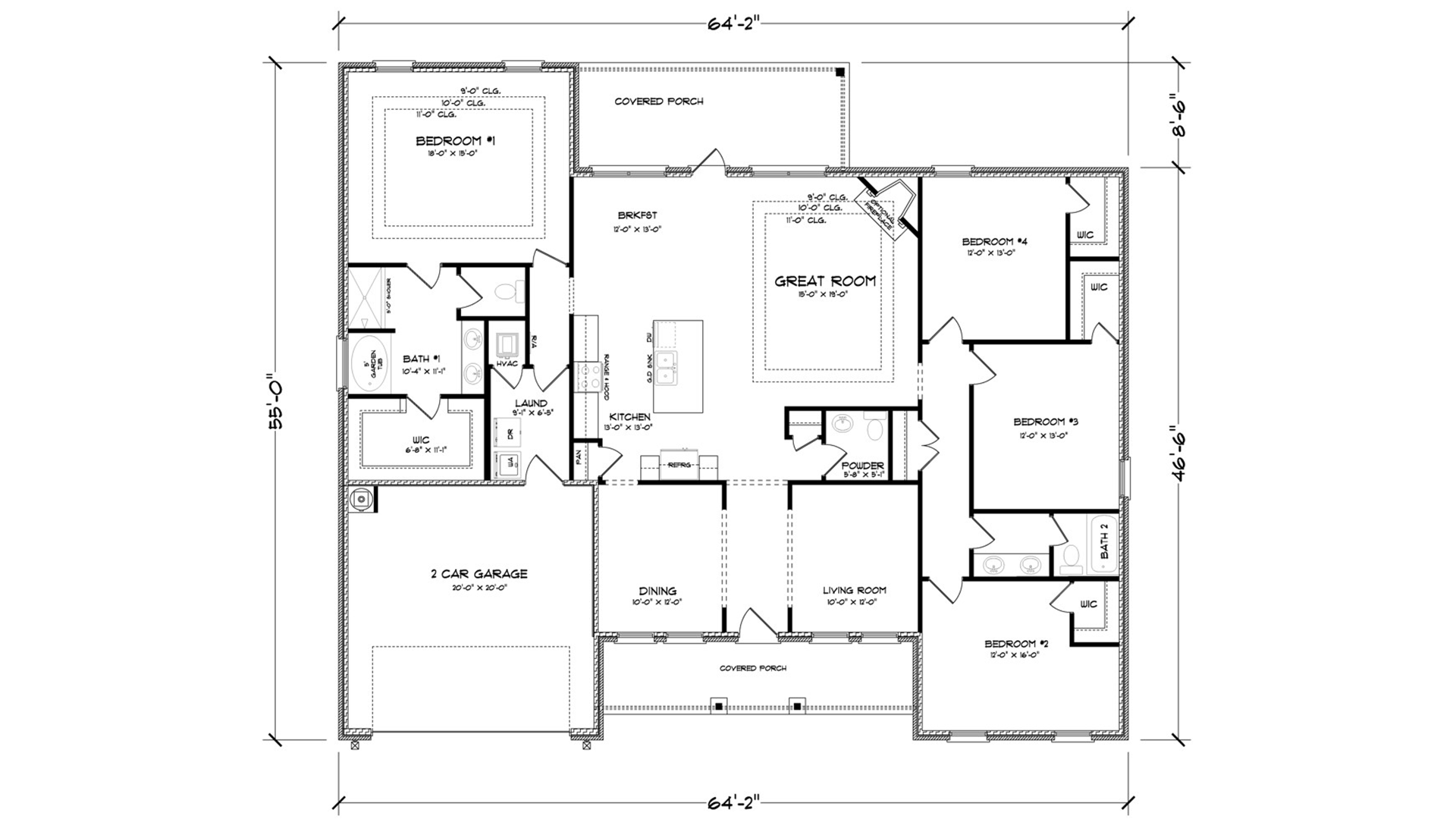 Floor Plan Katherine Front Entry Single Story New Home Rendering