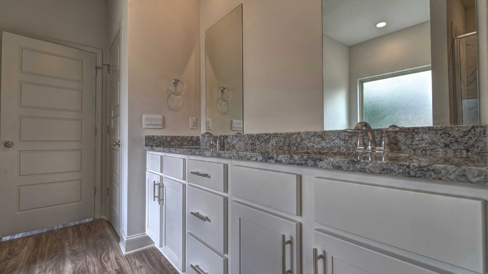 interior bathroom with two sinks