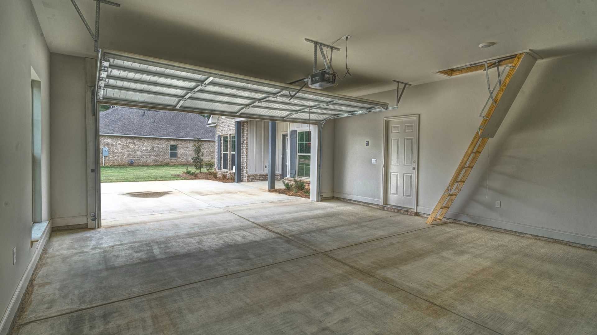 interior of two car garage