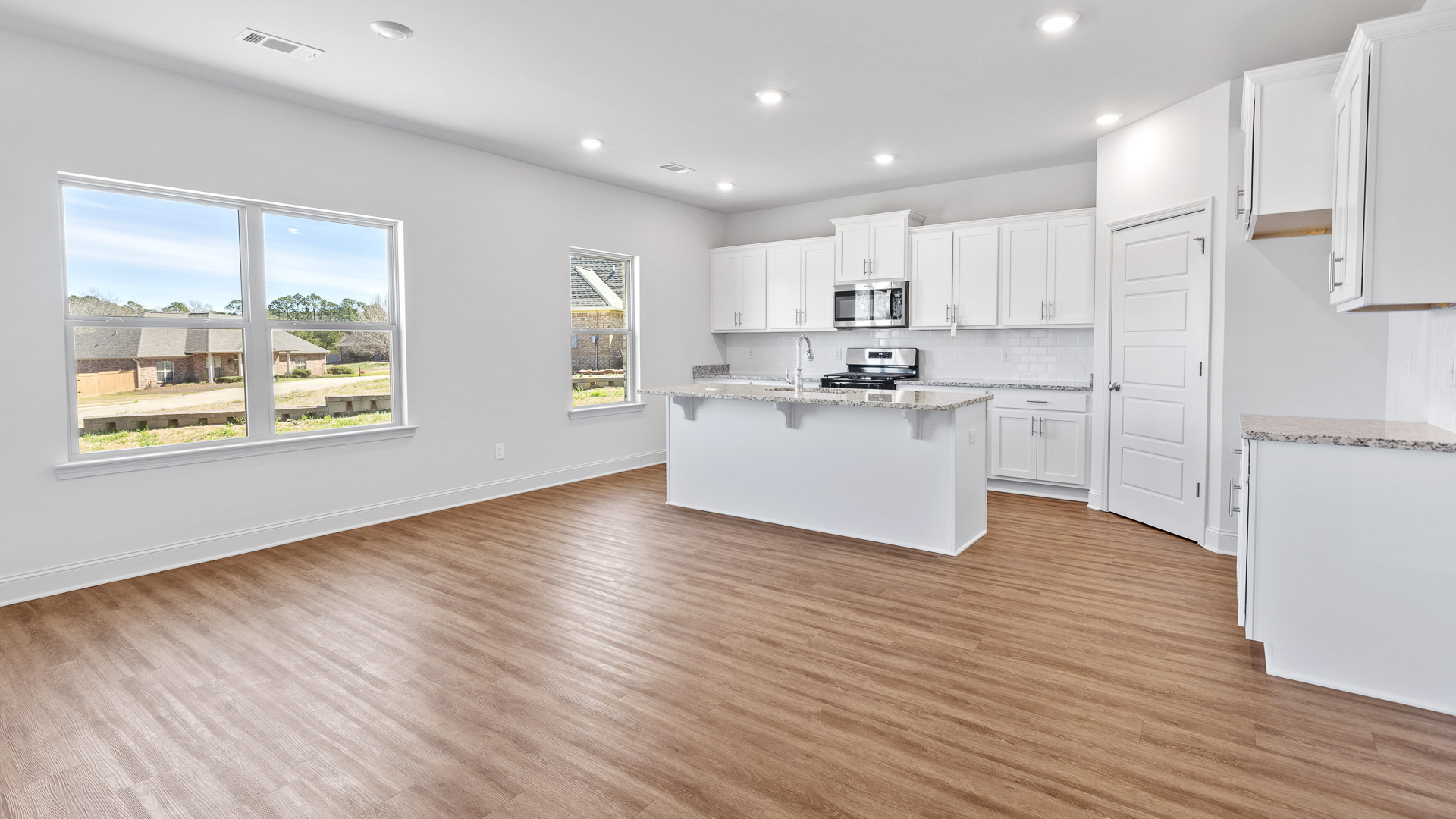 Kitchen with large kitchen island.