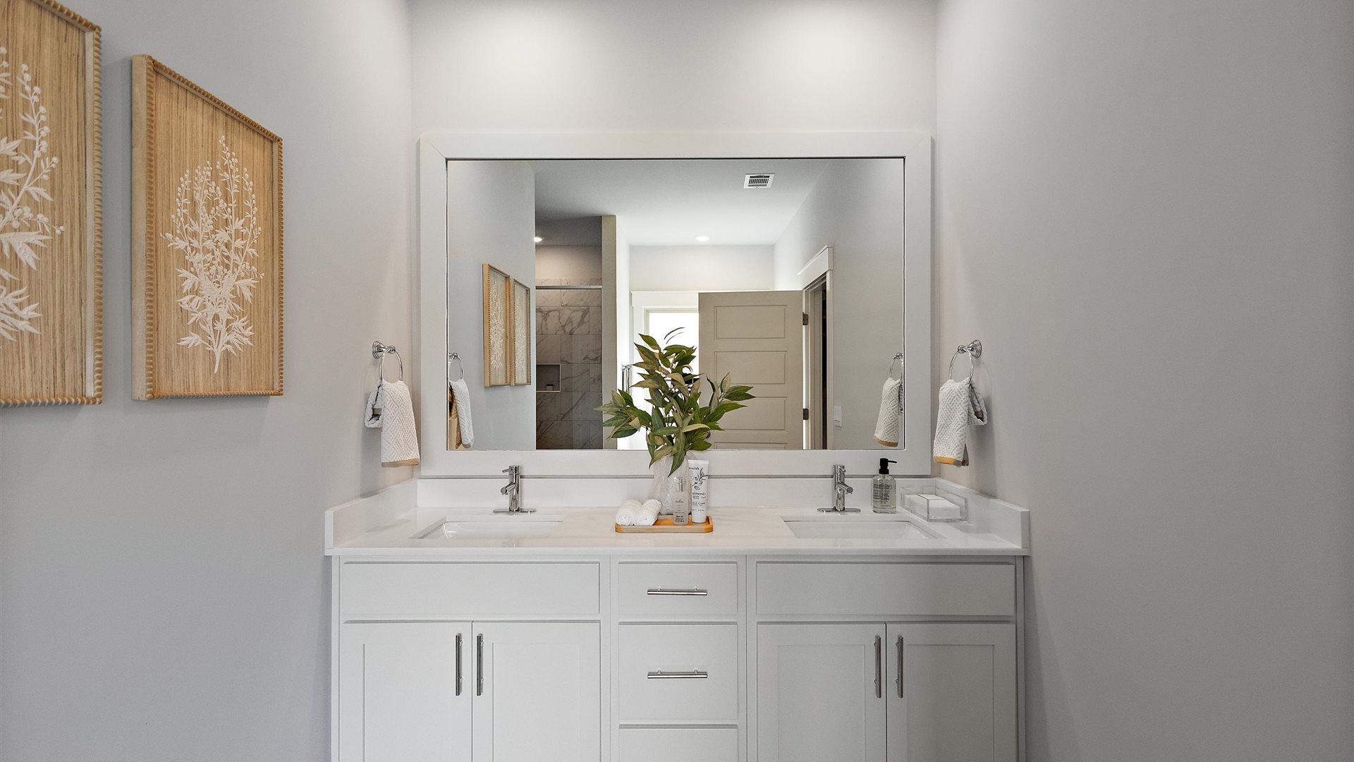 Interior bathroom with double sink