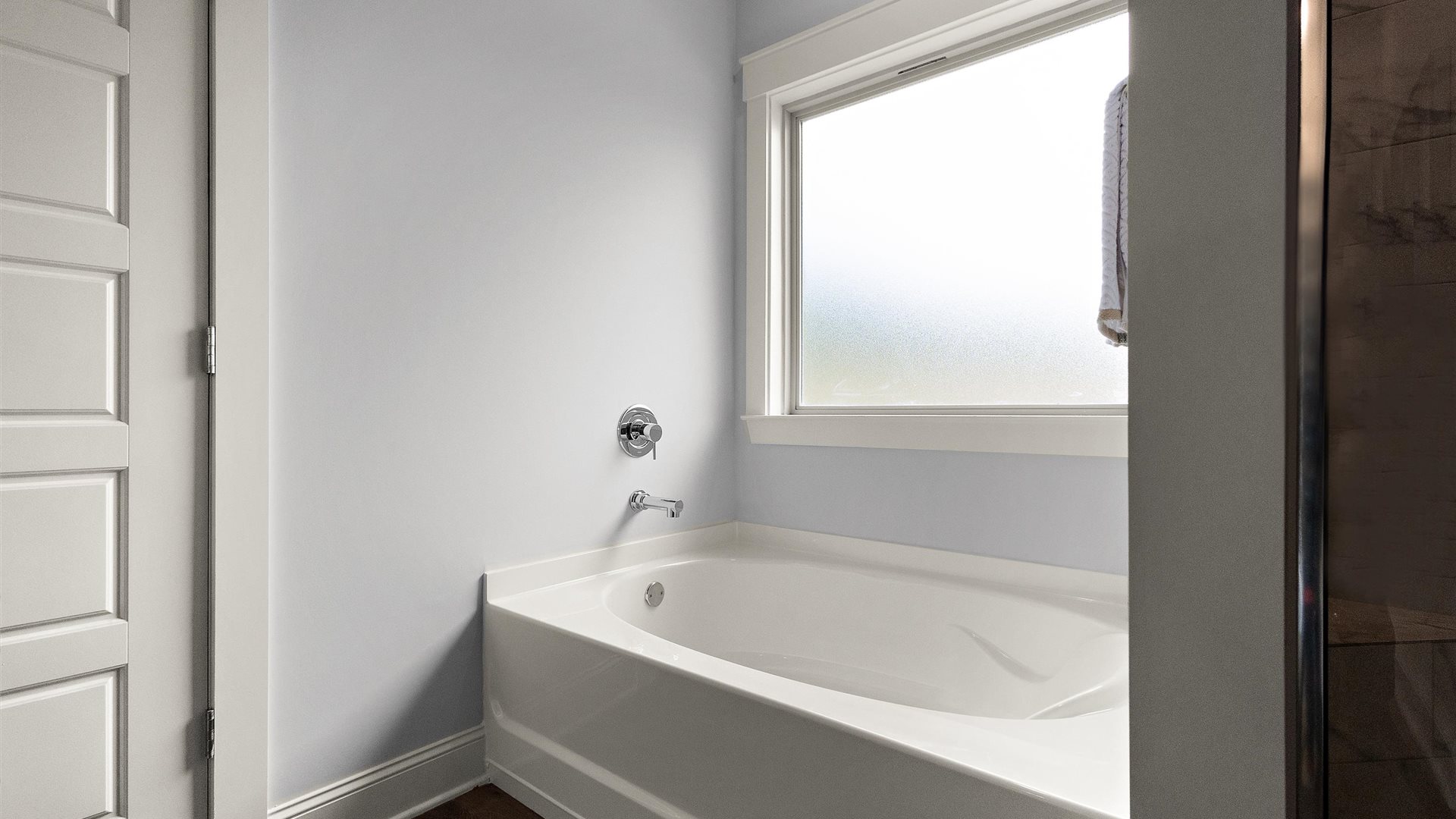 Interior bathroom with bath tub