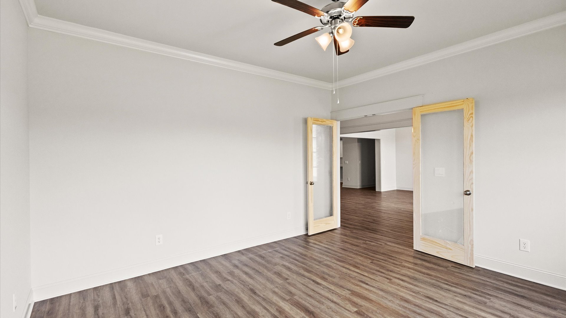 Interior office with double door entrance