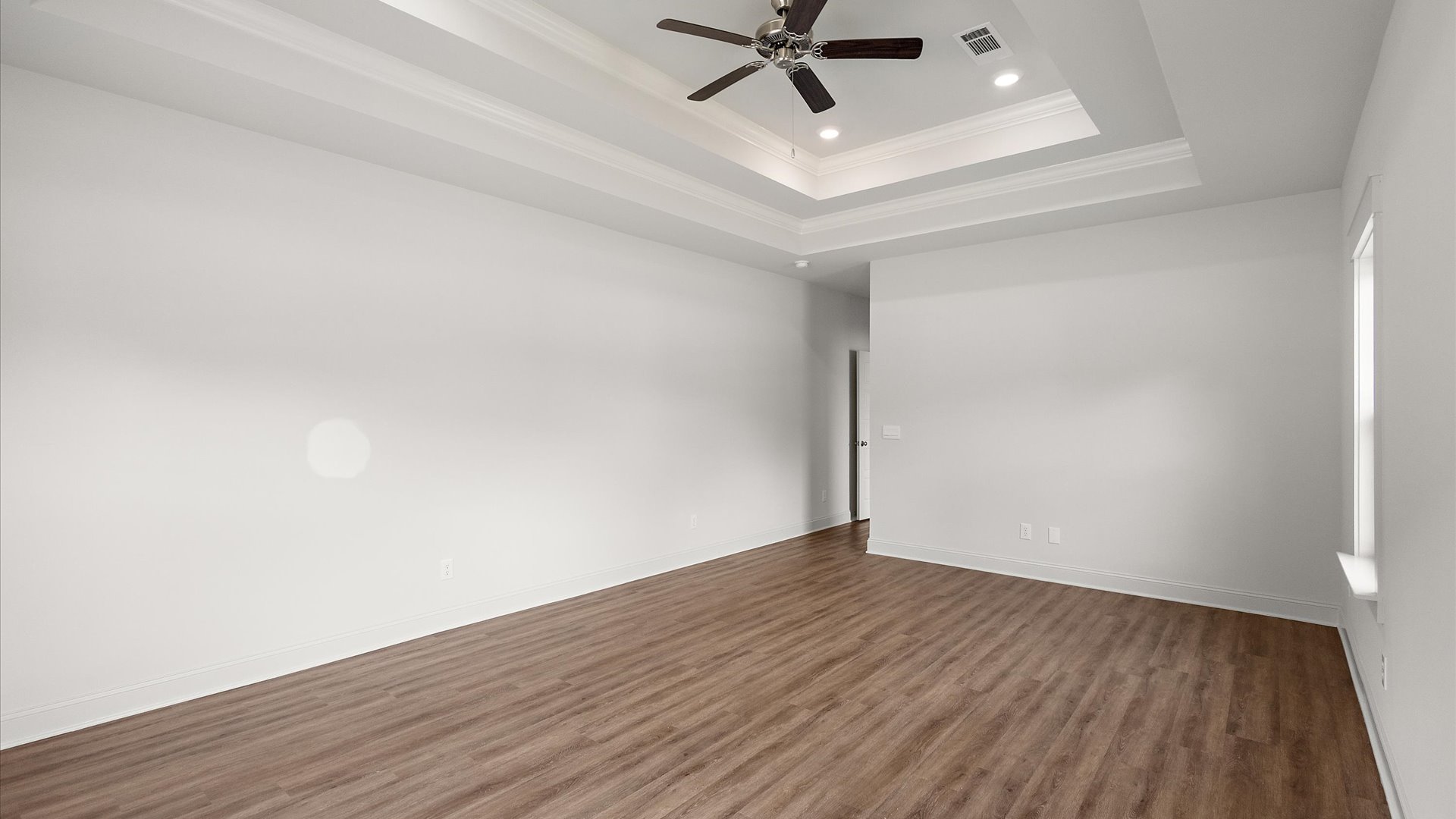 Interior big bedroom with natural lighting