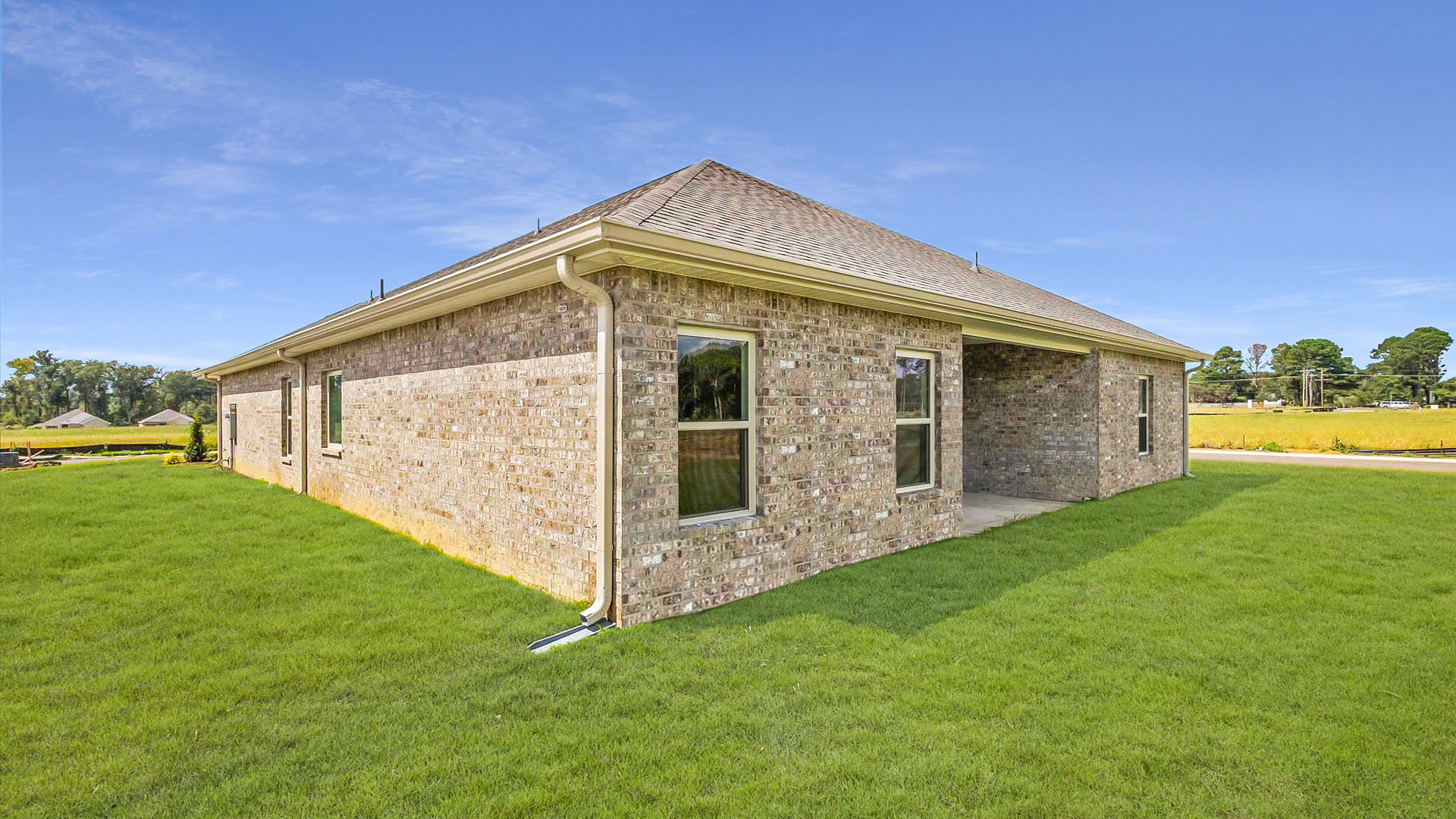 Patio opens to greenspace
