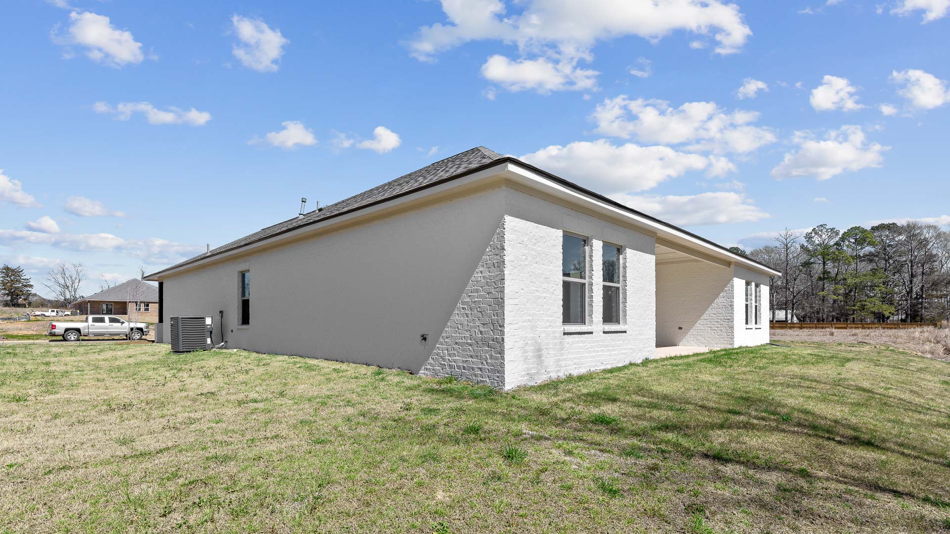 Exterior of the back side of the house.