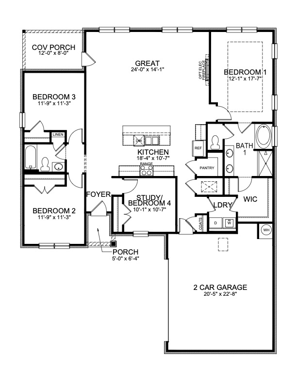 Bailey floorplan in Carr Farms community.