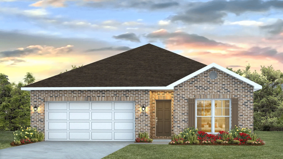 Single-story home with a two-car garage., New home in Jackson, MS