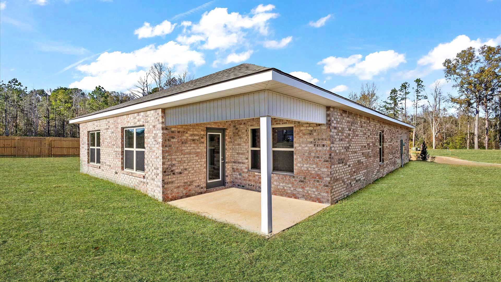 Patio overlooking backyard