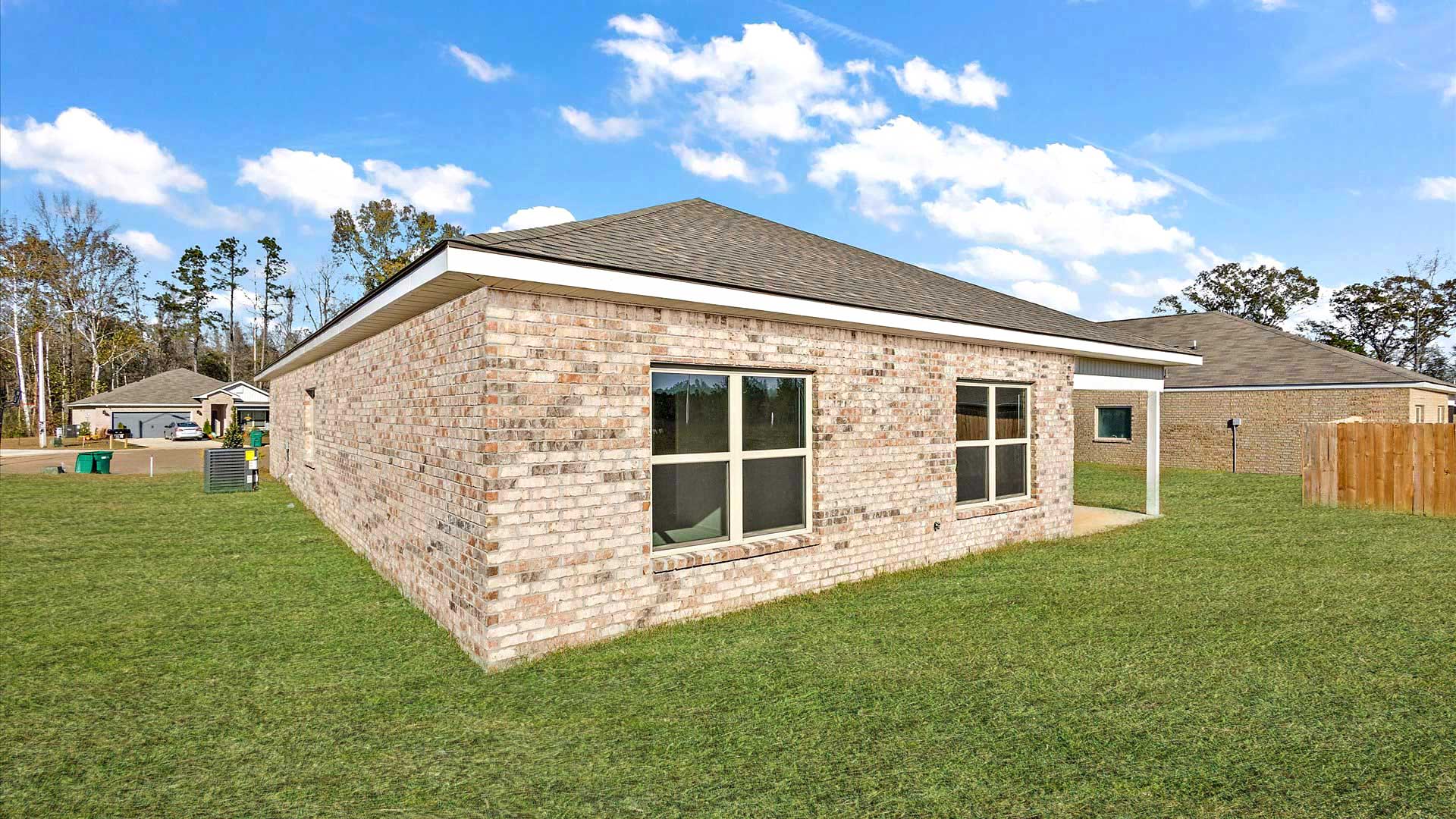 Patio overlooking backyard